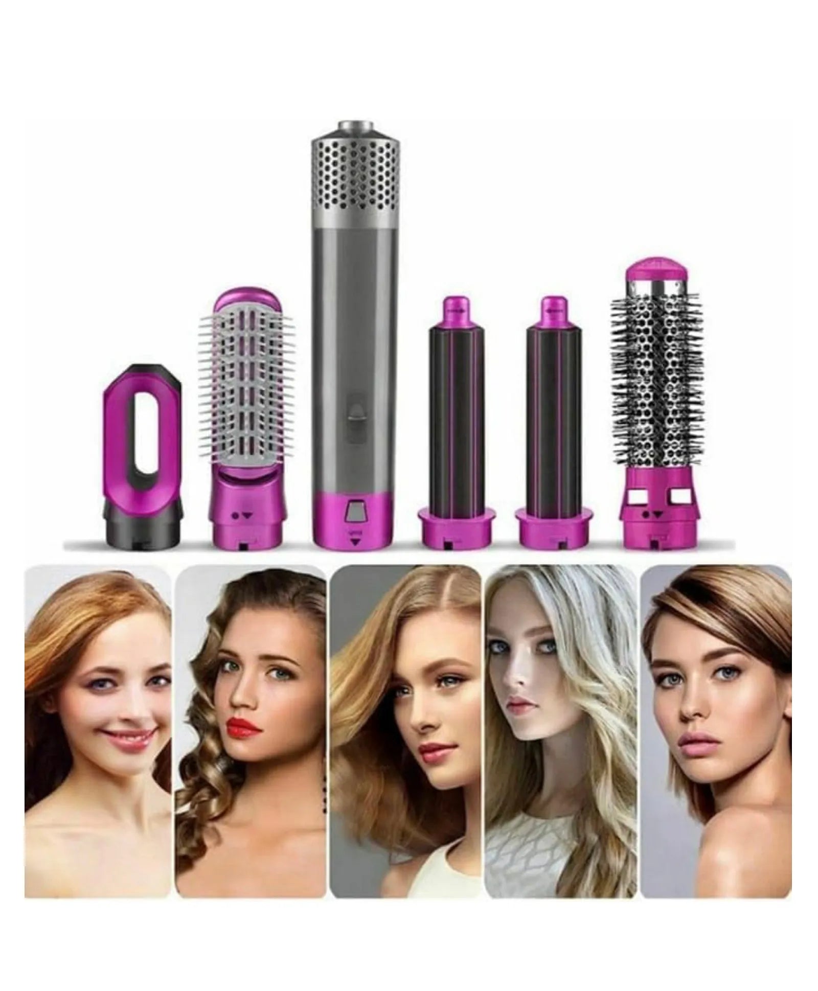 Muti-Functional 5 IN 1 Hair Styling Tool Detachable Hot Air Brush Hair Dryer with Comb