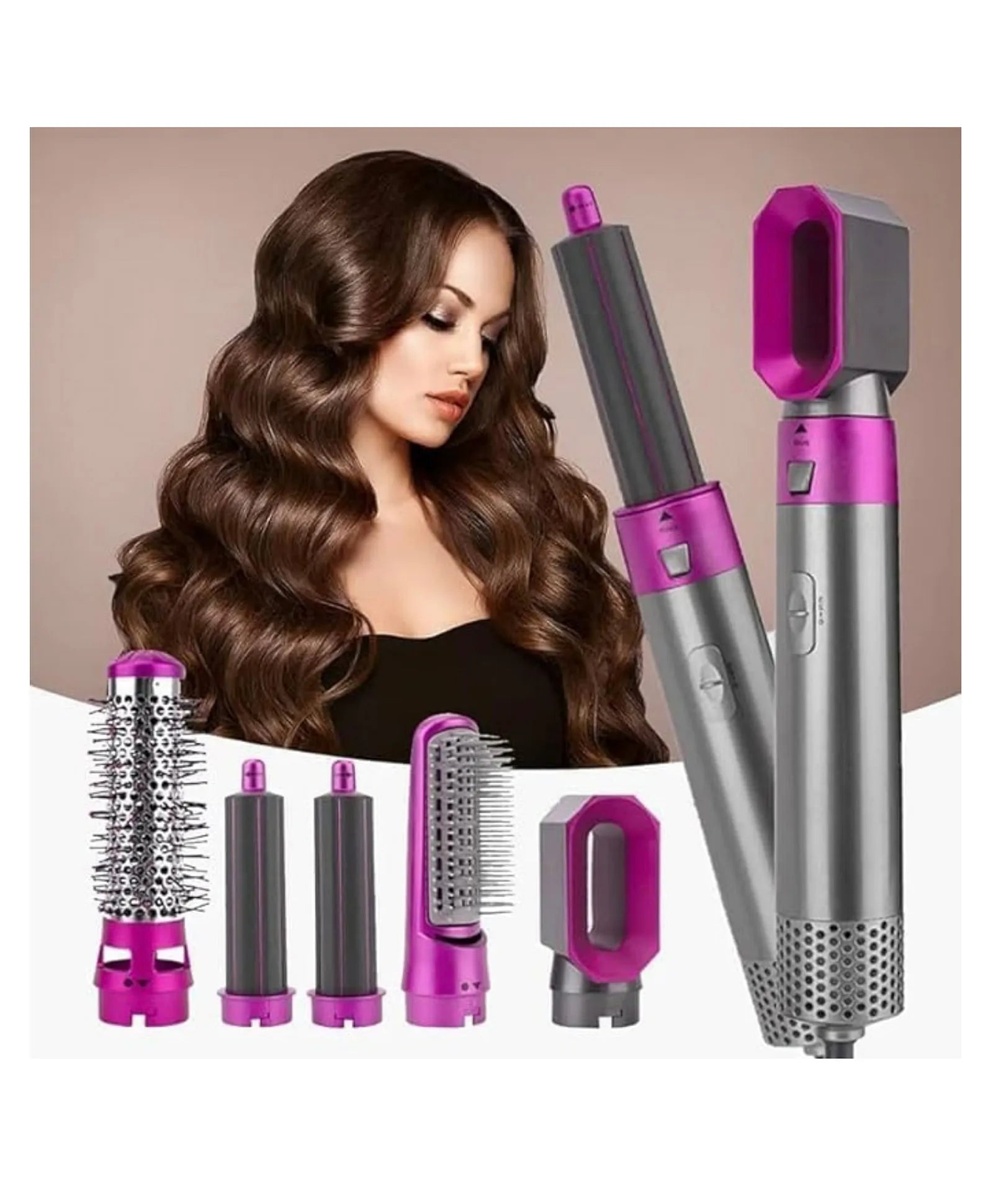 Muti-Functional 5 IN 1 Hair Styling Tool Detachable Hot Air Brush Hair Dryer with Comb
