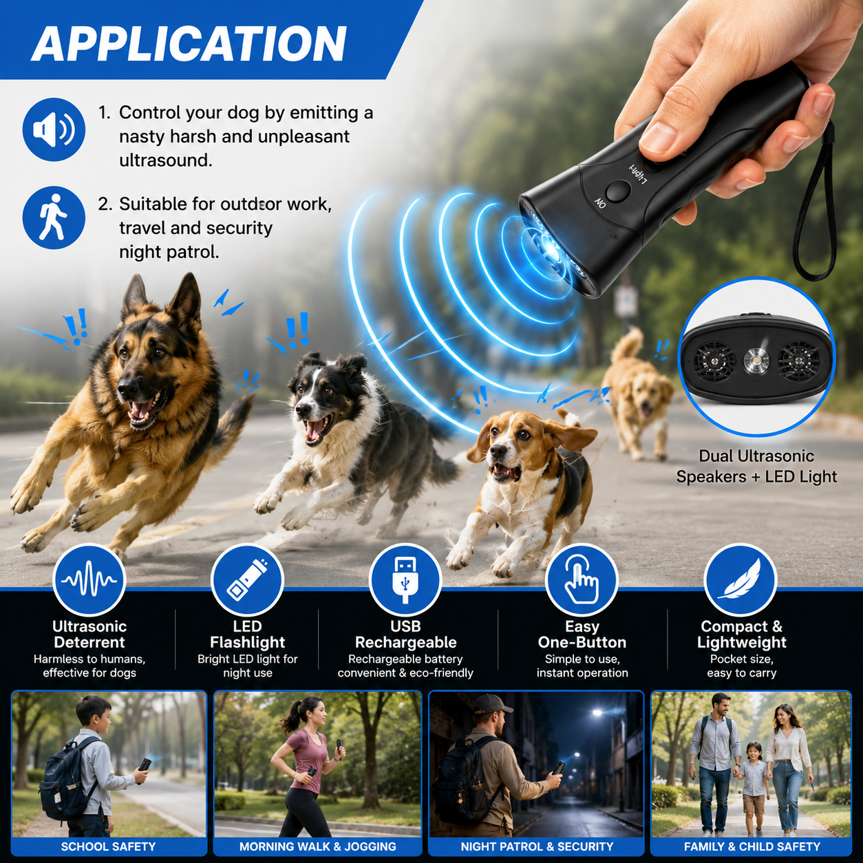 Ultrasonic Dog Chaser,Stop Animals Attacks Aggression
